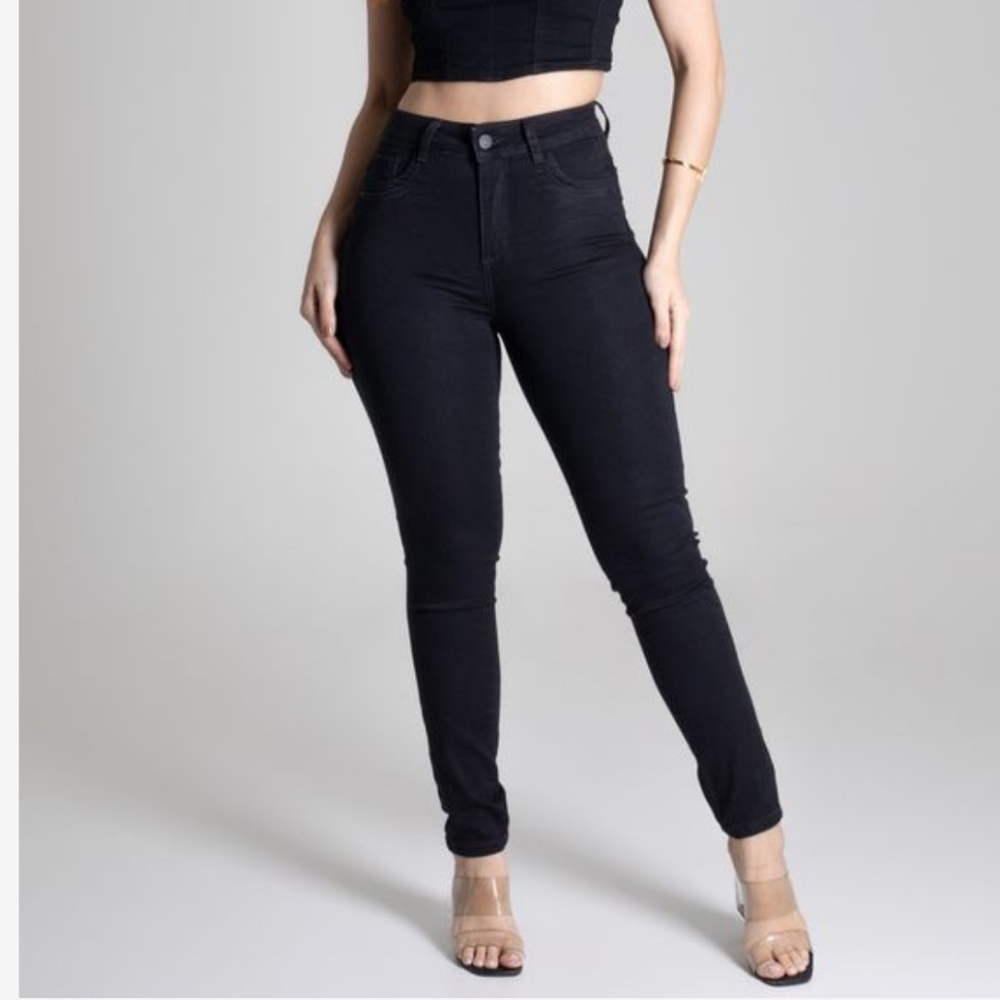 High Waist Butt-Lifting Black Twill Pants-Comfortable and Stylish
